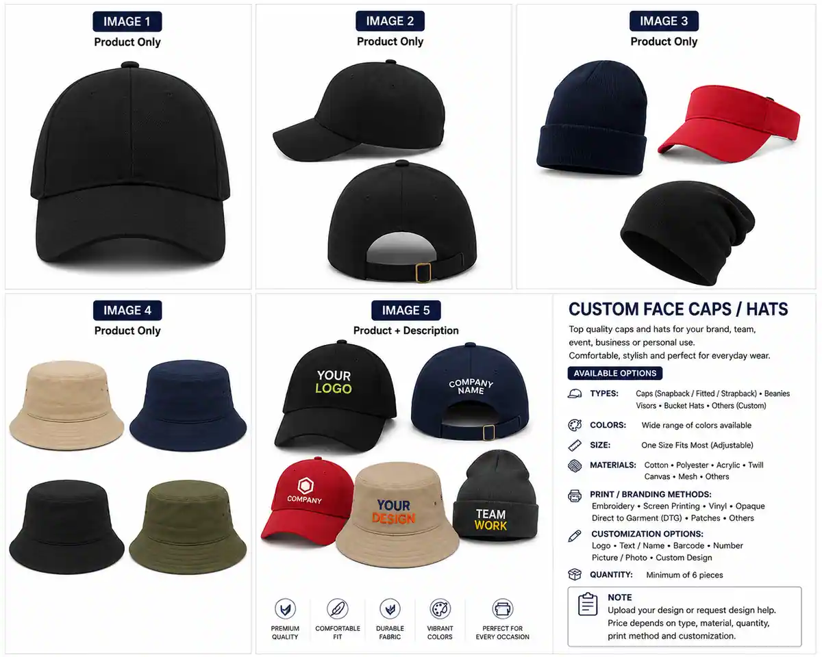 Face Caps & Hats Printing thumbnail 1